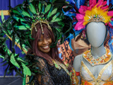 Woman in carnival outfit